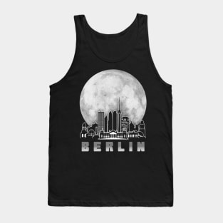 Berlin Germany Skyline Full Moon Tank Top